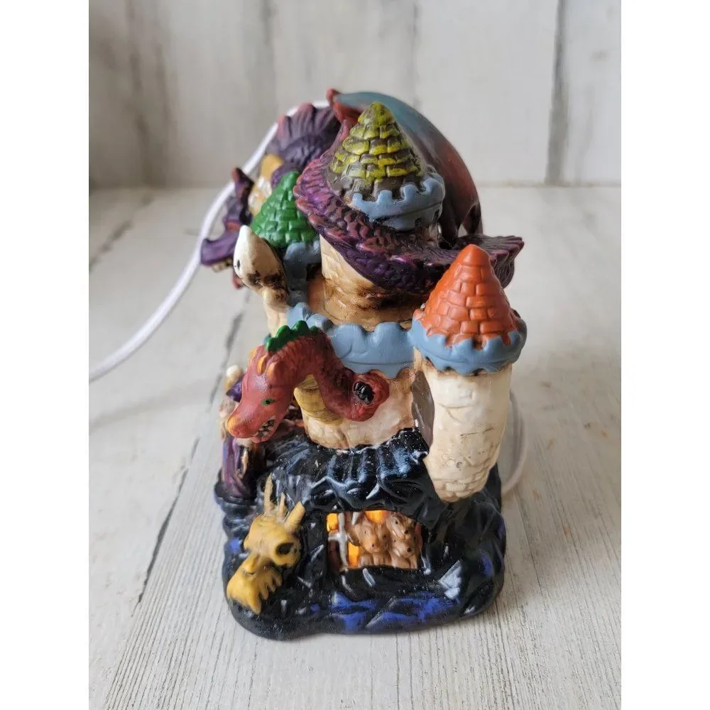 Vintage Dragon Castle ceramic wizard Halloween prop decor scary‎ skull